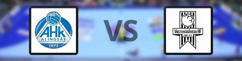 Alingsås - VästeråsIrsta HF odds, speltips, resultat i Handbollsligan herrar