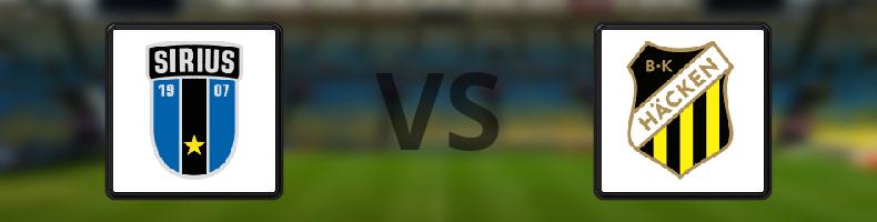 Sirius - BK Häcken odds, speltips, resultat i Allsvenskan