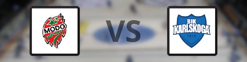 MODO - BIK Karlskoga odds, speltips, resultat i HockeyAllsvenskan