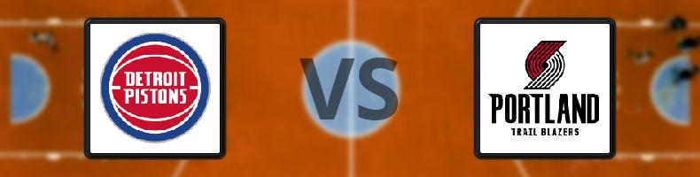 Detroit Pistons - Portland Trail Blazers odds, speltips, resultat i NBA