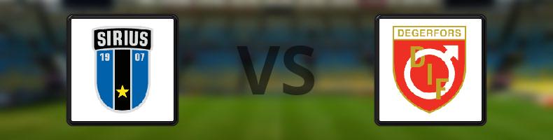 Sirius - Degerfors IF odds, speltips, resultat i Allsvenskan