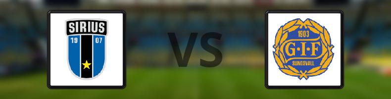 Sirius - GIF Sundsvall odds, speltips, resultat i Svenska Cupen