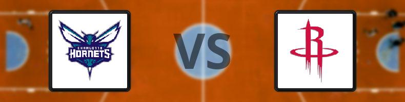 Charlotte Hornets - Houston Rockets odds, speltips, resultat i NBA