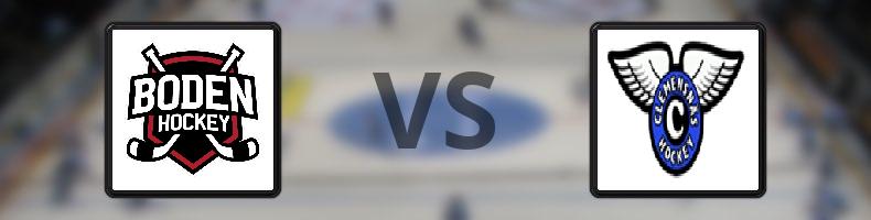 Bodens HF - Clemensnäs HC odds, speltips, resultat i HockeyEttan
