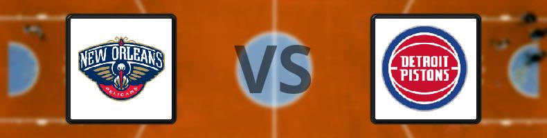 New Orleans Pelicans - Detroit Pistons odds, speltips, resultat i NBA