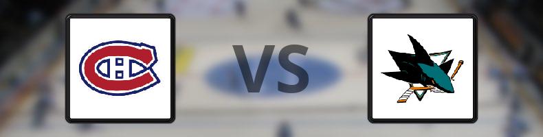Montreal Canadiens - San José Sharks odds, speltips, resultat i NHL