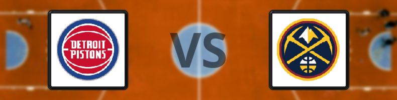 Detroit Pistons - Denver Nuggets odds, speltips, resultat i NBA