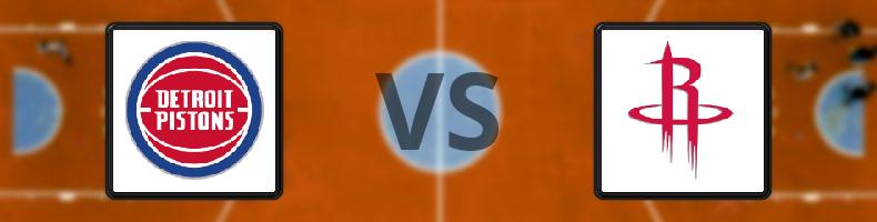 Detroit Pistons - Houston Rockets odds, speltips, resultat i NBA