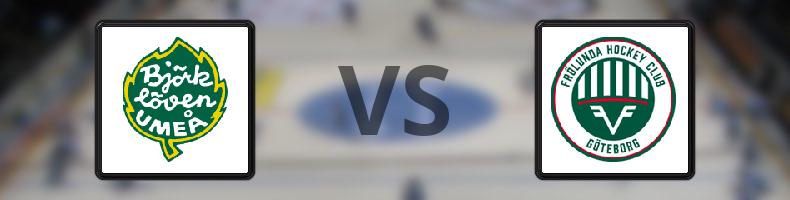Björklöven - Frölunda odds, speltips, resultat i SHL