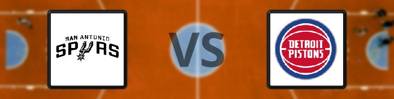 San Antonio Spurs - Detroit Pistons odds, speltips, resultat i NBA