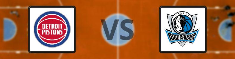 Detroit Pistons - Dallas Mavericks odds, speltips, resultat i NBA