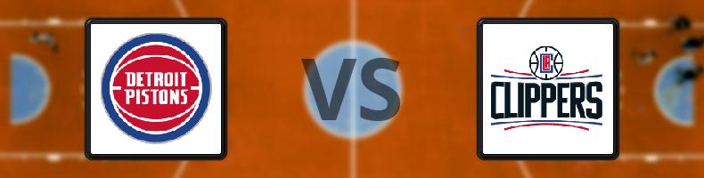 Detroit Pistons - Los Angeles Clippers odds, speltips, resultat i NBA