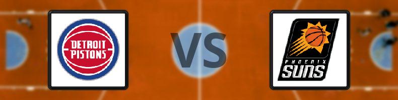 Detroit Pistons - Phoenix Suns odds, speltips, resultat i NBA