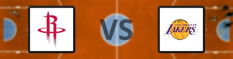 Houston Rockets - Los Angeles Lakers odds, speltips, resultat i NBA