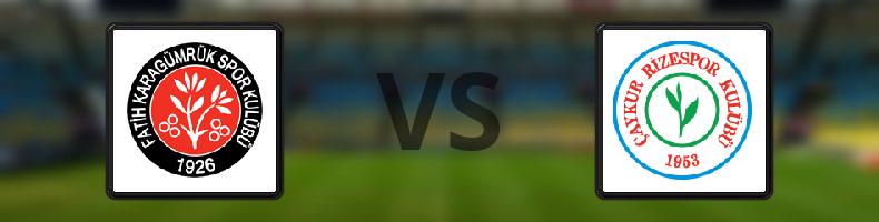 Fatih Karagümrük - Çaykur Rizespor odds, speltips, resultat i Süper Lig