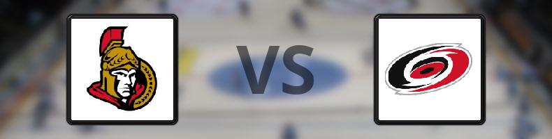 Ottawa Senators - Carolina Hurricanes odds, speltips, resultat i NHL