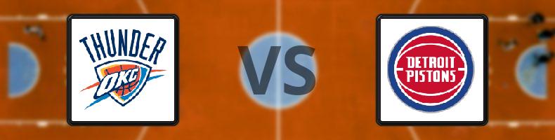 Oklahoma City Thunder - Detroit Pistons odds, speltips, resultat i NBA