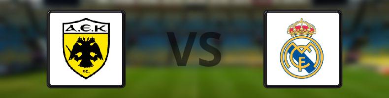 AEK Aten - Real Madrid odds, speltips, resultat i Champions League