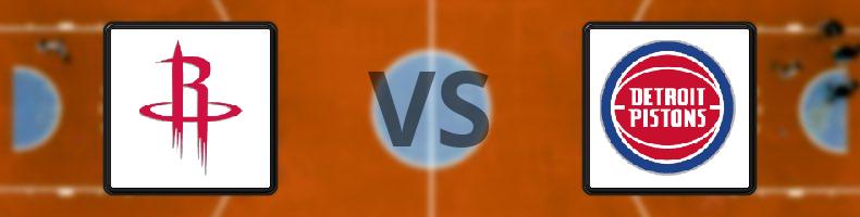 Houston Rockets - Detroit Pistons odds, speltips, resultat i NBA