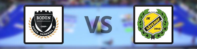 Boden Handboll IF - IK Sävehof odds, speltips, resultat i Handbollsligan damer