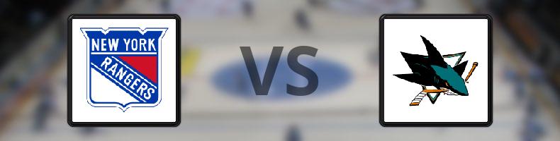 New York Rangers - San José Sharks odds, speltips, resultat i NHL