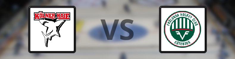 Kölner Haie - Frölunda odds, speltips, resultat i CHL