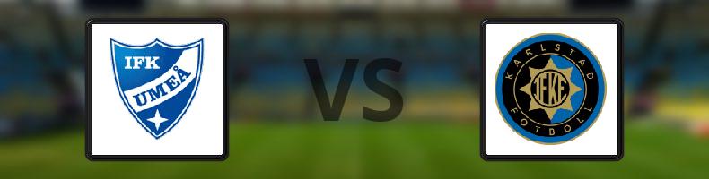 Umeå FC - IF Karlstad Fotboll odds, speltips, resultat i Division 1