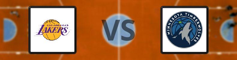 Los Angeles Lakers - Minnesota Timberwolves odds, speltips, resultat i NBA
