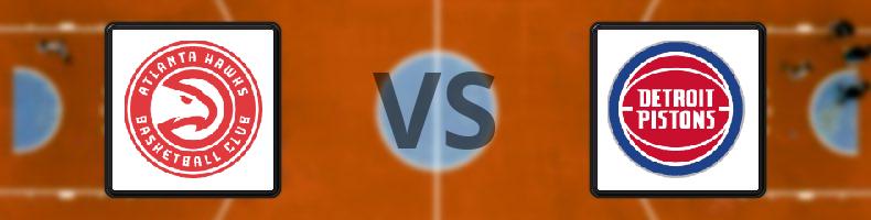 Atlanta Hawks - Detroit Pistons odds, speltips, resultat i NBA