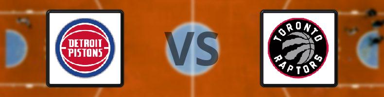Detroit Pistons - Toronto Raptors odds, speltips, resultat i NBA