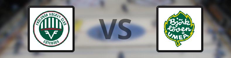 Frölunda - Björklöven odds, speltips, resultat i SHL