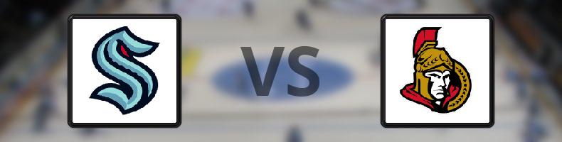 Seattle Kraken - Ottawa Senators odds, speltips, resultat i NHL