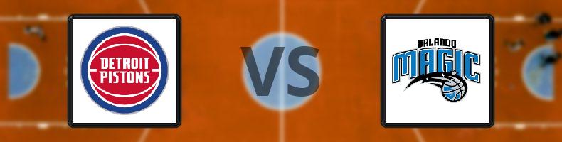 Detroit Pistons - Orlando Magic odds, speltips, resultat i NBA