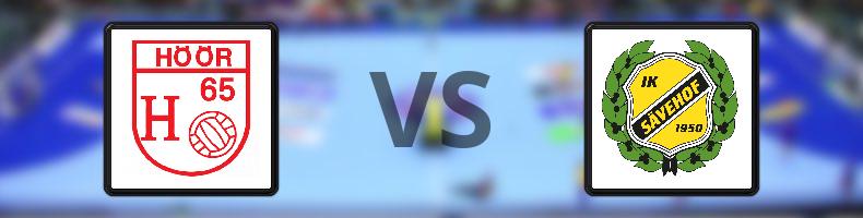 H 65 Höör - IK Sävehof odds, speltips, resultat i Handbollsligan damer