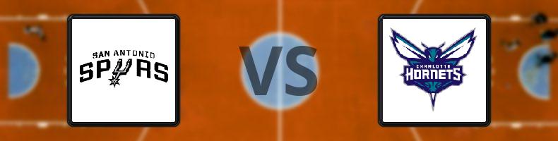 San Antonio Spurs - Charlotte Hornets odds, speltips, resultat i NBA