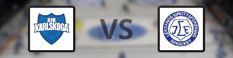 BIK Karlskoga - Leksand odds, speltips, resultat i HockeyAllsvenskan