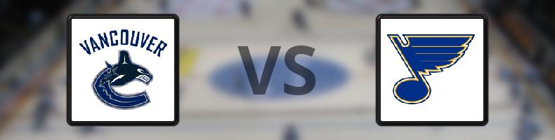 Vancouver Canucks - St Louis Blues odds, speltips, resultat i NHL