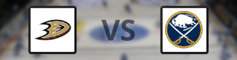 Anaheim Ducks - Buffalo Sabres odds, speltips, resultat i NHL
