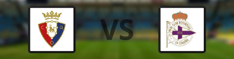 Osasuna - Deportivo La Coruna odds, speltips, resultat i La Liga