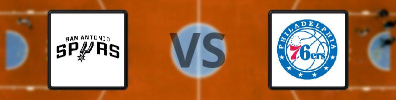 San Antonio Spurs - Philadelphia 76ers odds, speltips, resultat i NBA