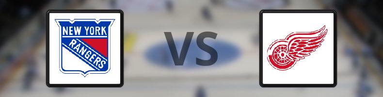 New York Rangers - Detroit Red Wings odds, speltips, resultat i NHL