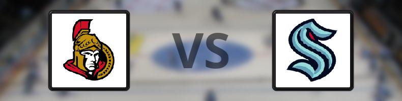 Ottawa Senators - Seattle Kraken odds, speltips, resultat i NHL