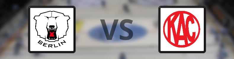 Eisbären Berlin - EC KAC odds, speltips, resultat i CHL