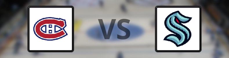 Montreal Canadiens - Seattle Kraken odds, speltips, resultat i NHL