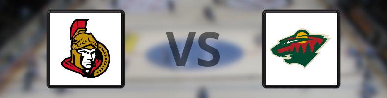 Ottawa Senators - Minnesota Wild odds, speltips, resultat i NHL