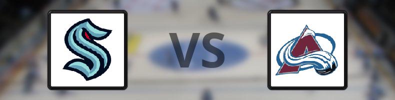 Seattle Kraken - Colorado Avalanche odds, speltips, resultat i NHL
