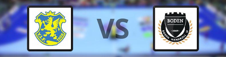 Ystads IF HF - Boden Handboll IF odds, speltips, resultat i Handbollsligan damer