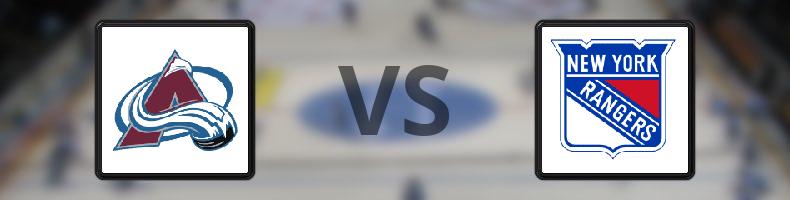 Colorado Avalanche - New York Rangers odds, speltips, resultat i NHL