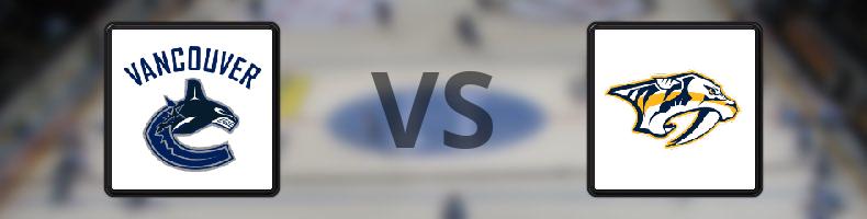 Vancouver Canucks - Nashville Predators odds, speltips, resultat i NHL