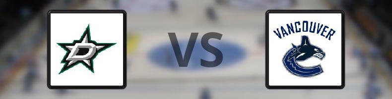 Dallas Stars - Vancouver Canucks odds, speltips, resultat i NHL